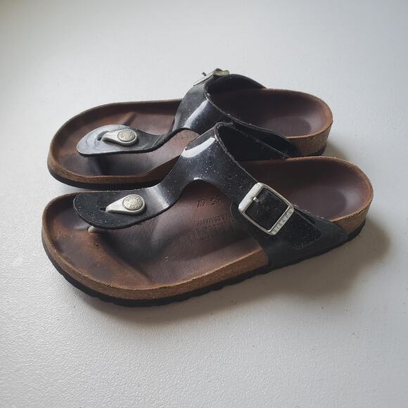 Birkenstock Sandals Womens Size 35 Black Gizeh Thong Cork Footbed Comfort - Picture 3 of 9